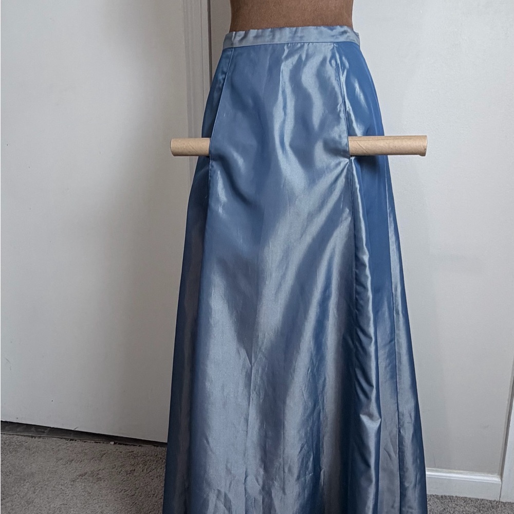 Express Shimmering Blue Maxi Skirt - Picture 7 of 13